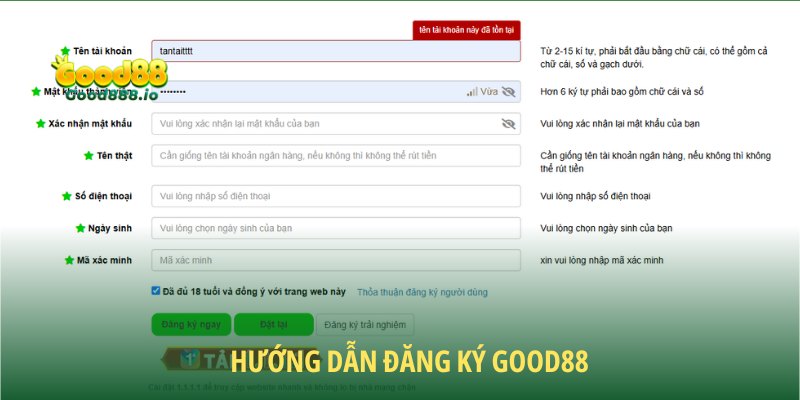 Đăng ký Good88 thật đơn giản qua 3 bước hướng dẫn cụ thể
