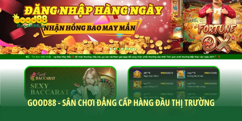 Good88 - sân chơi đẳng cấp với những giá trị giải trí đỉnh cao thị trường